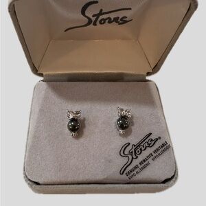 Silver hematite studs Earrings